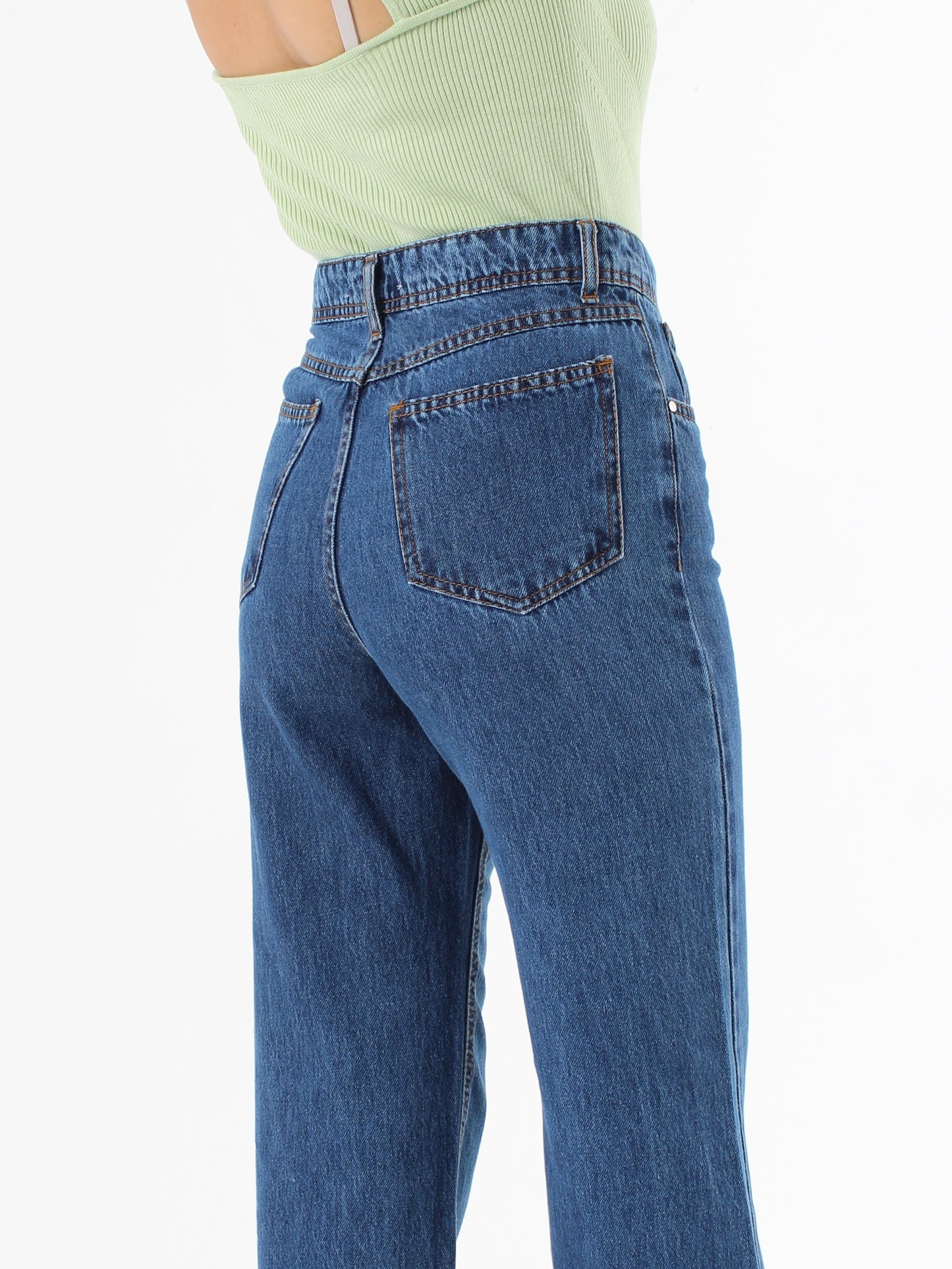 Dark Blue Anna Straight Leg Full Length Jeans