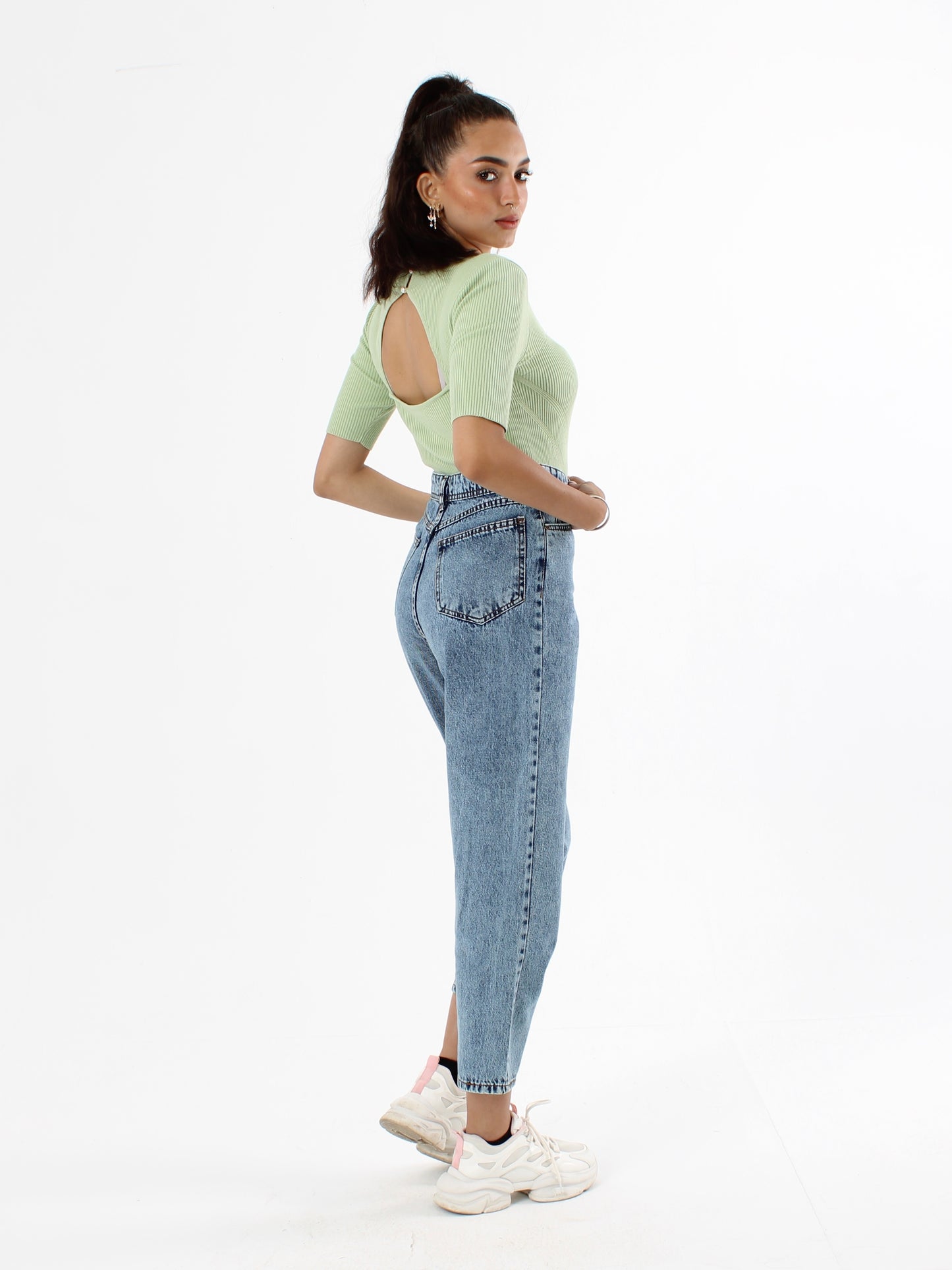 Mid Blue Polina Mom Jeans