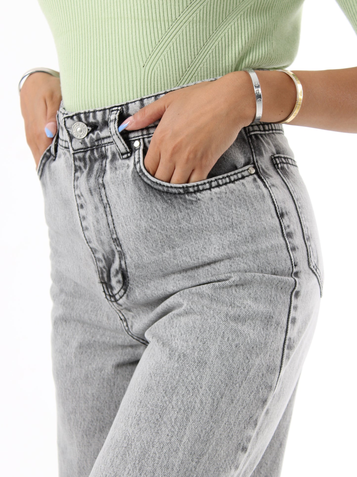 Light Grey Masha Wide Leg Jeans