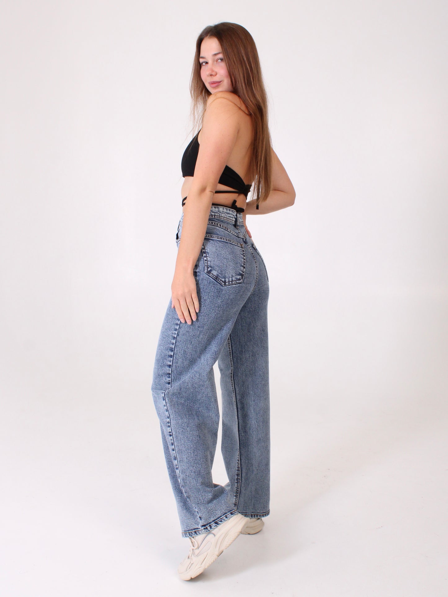 Mid Blue Masha 90’s Wide Leg Jeans