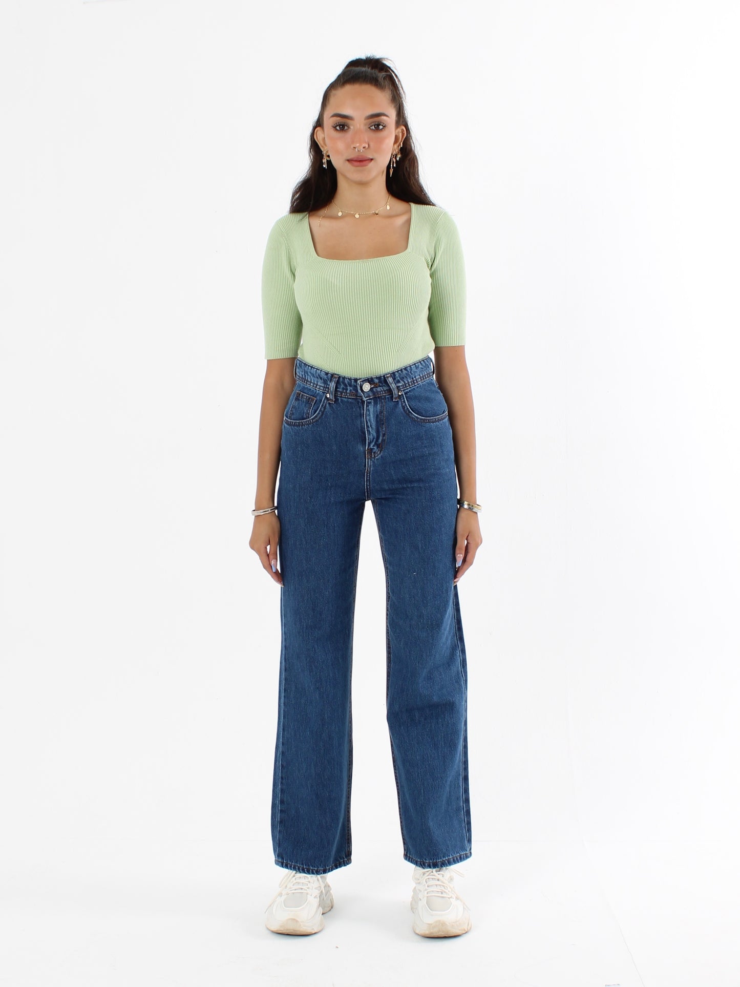 Dark Blue Anna Straight Leg Full Length Jeans