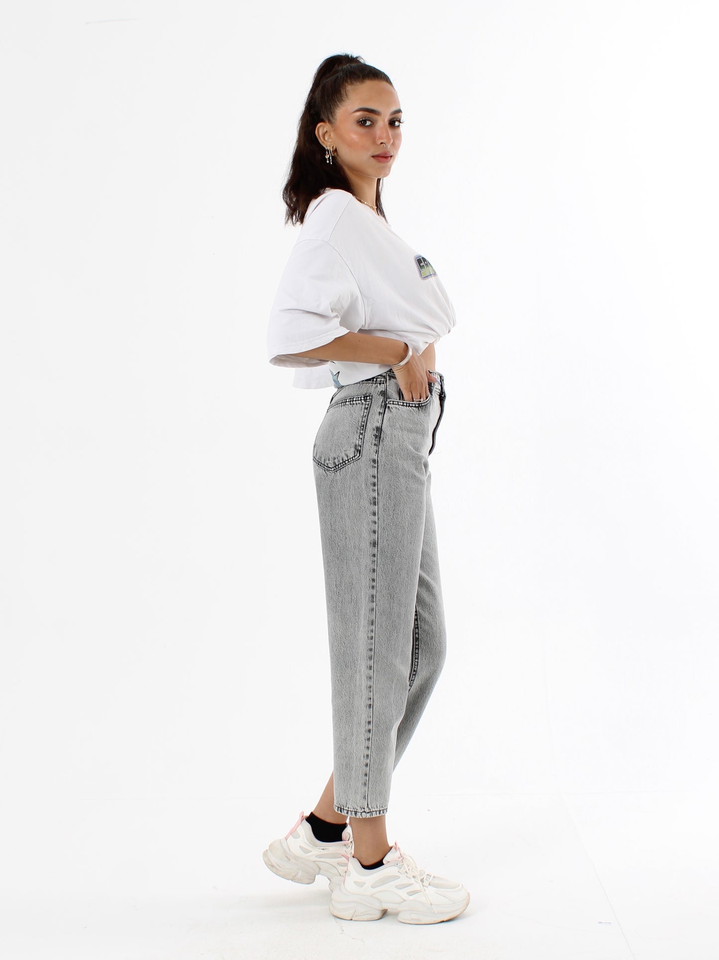 Light Grey Polina Mom Jeans