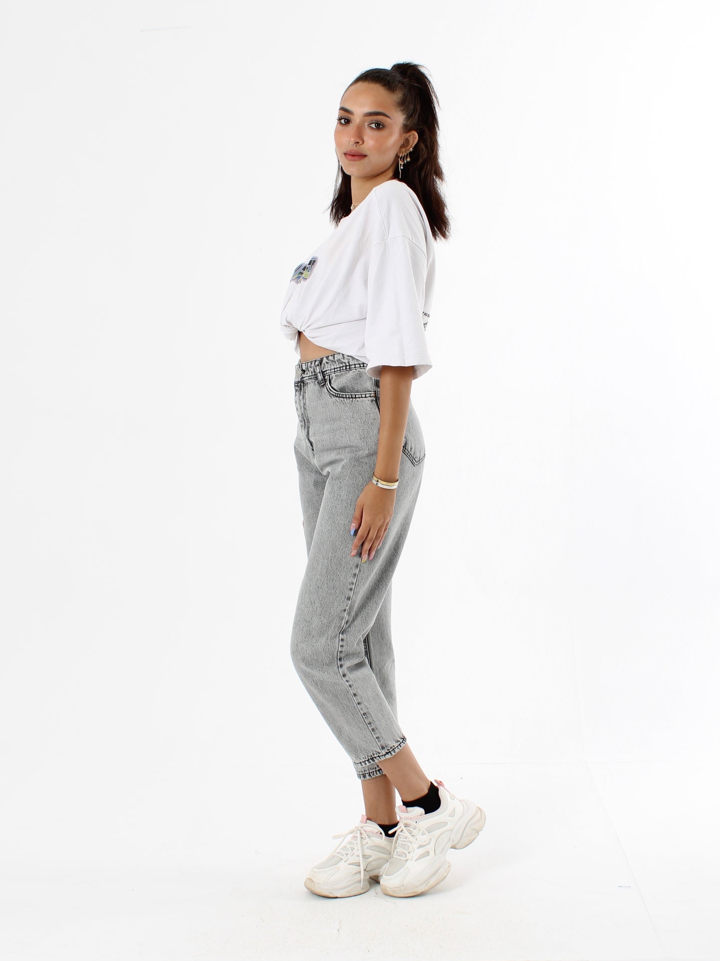 Light Grey Polina Mom Jeans