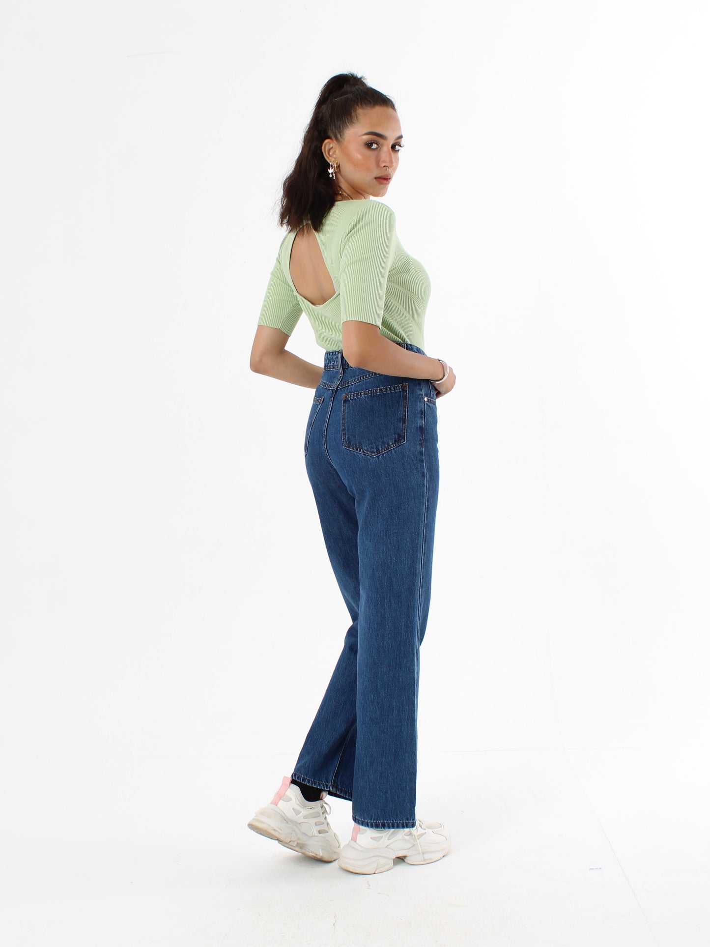 Dark Blue Anna Straight Leg Full Length Jeans