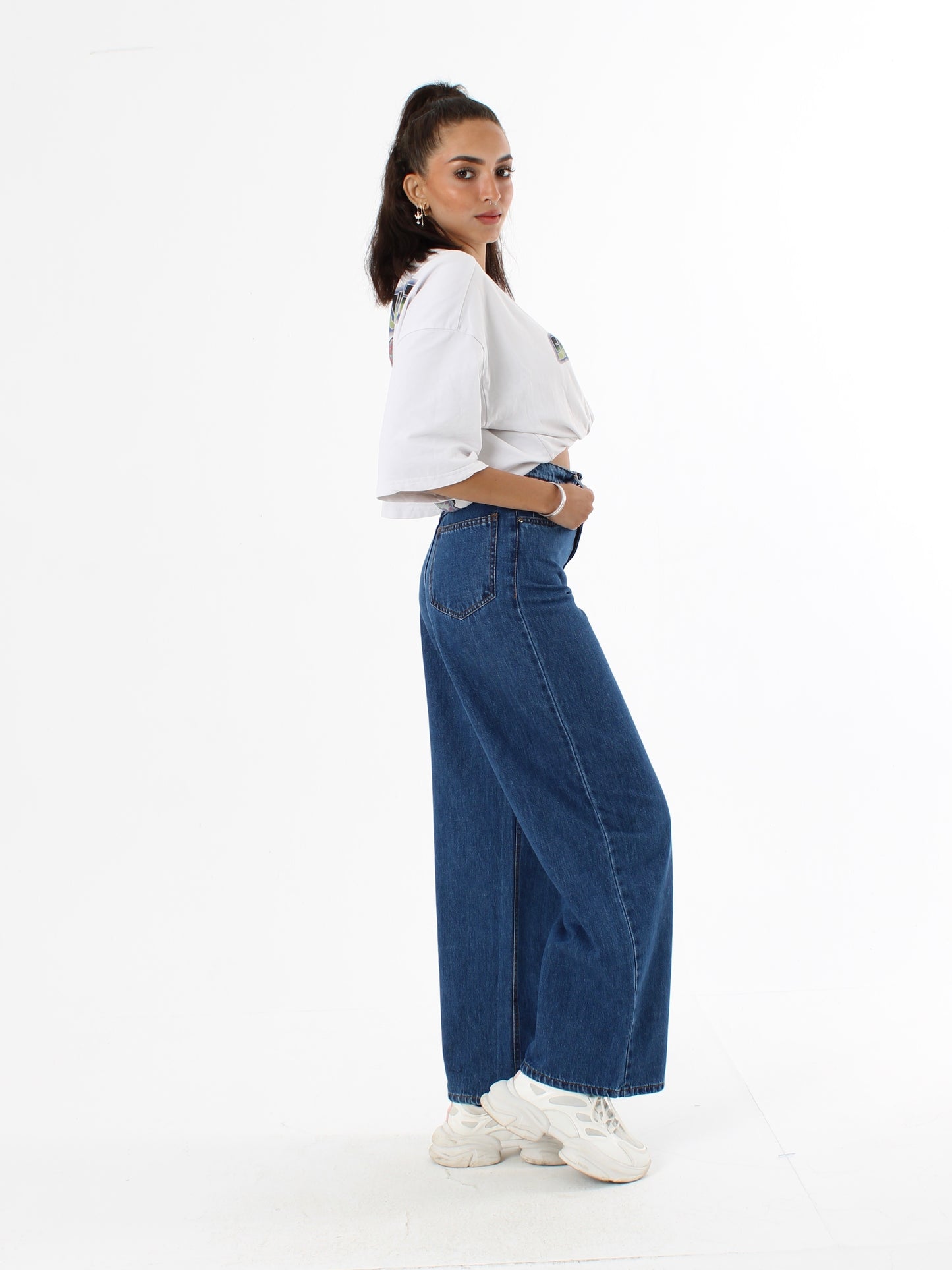 Dark Blue Masha Wide Leg Jeans