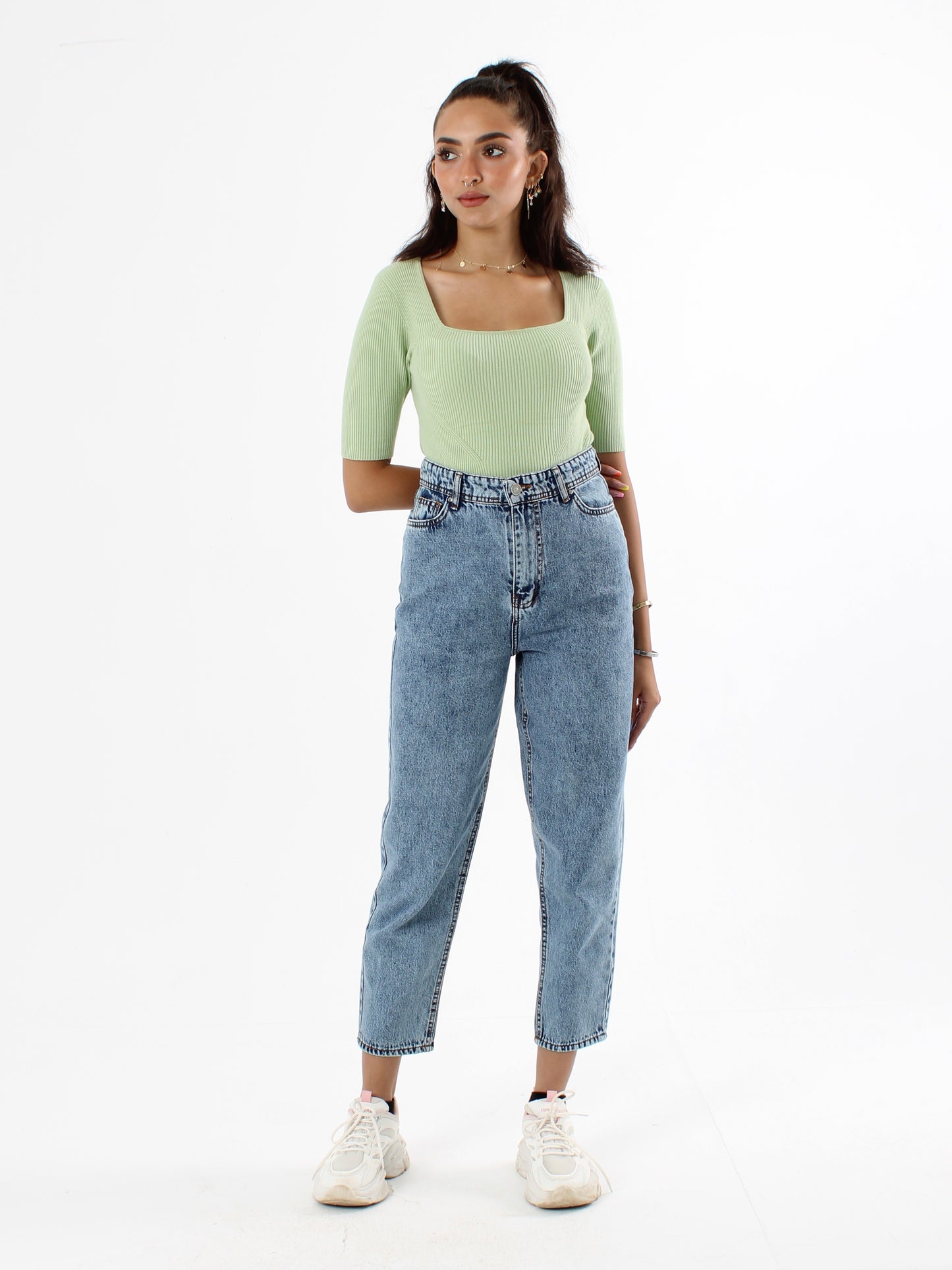 Mid Blue Polina Mom Jeans