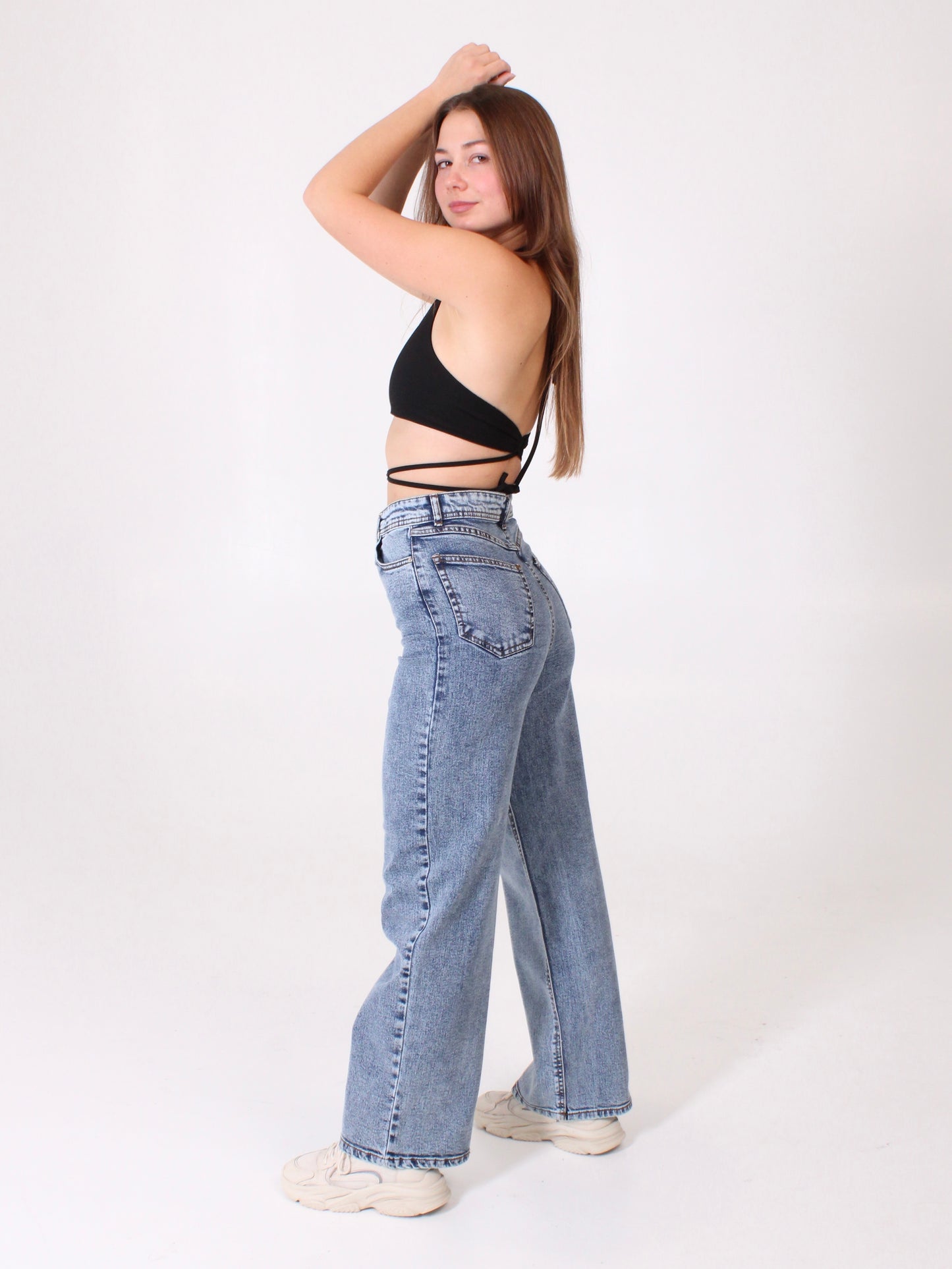 Mid Blue Masha 90’s Wide Leg Jeans