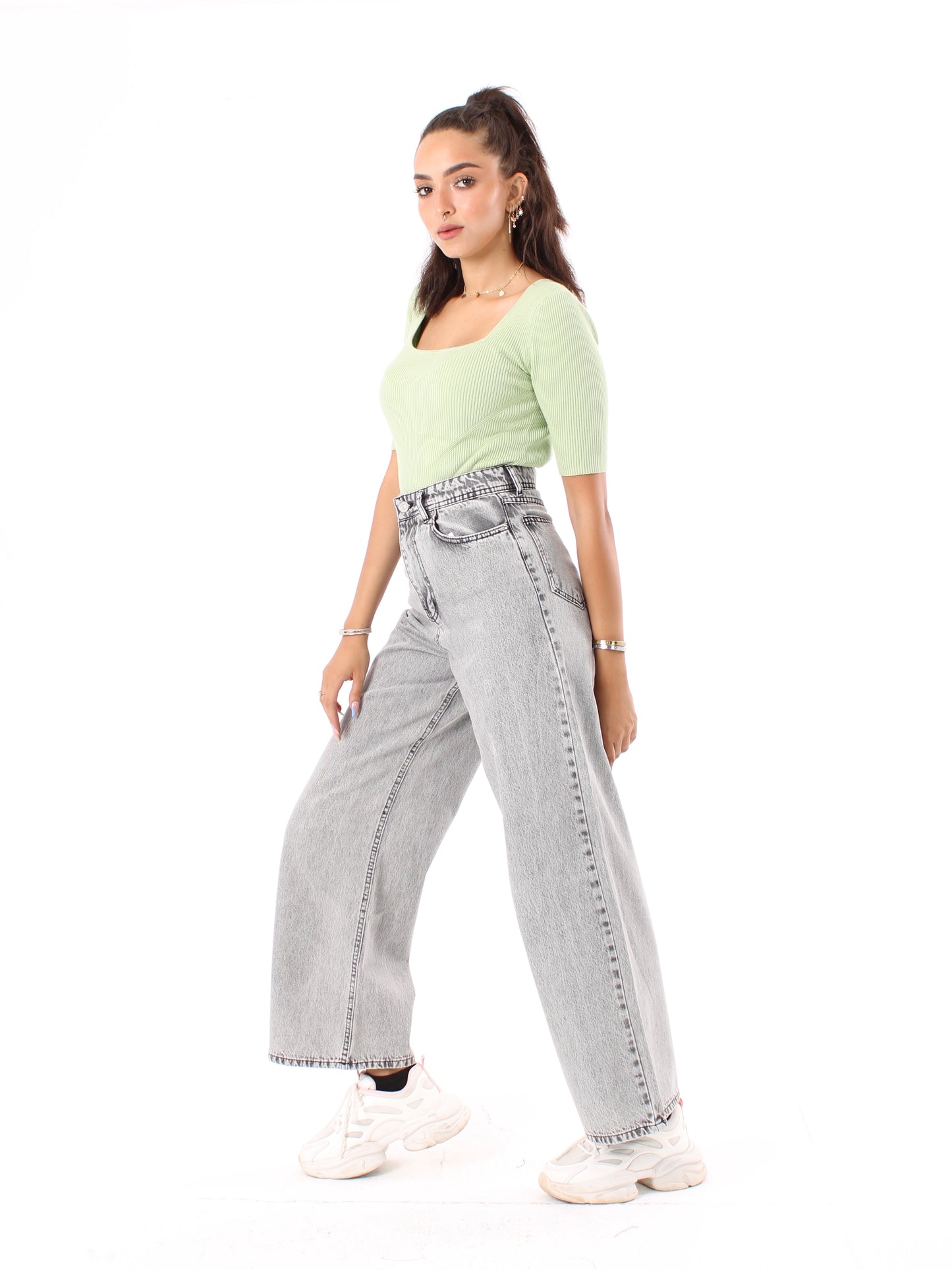 Light Grey Masha Wide Leg Jeans