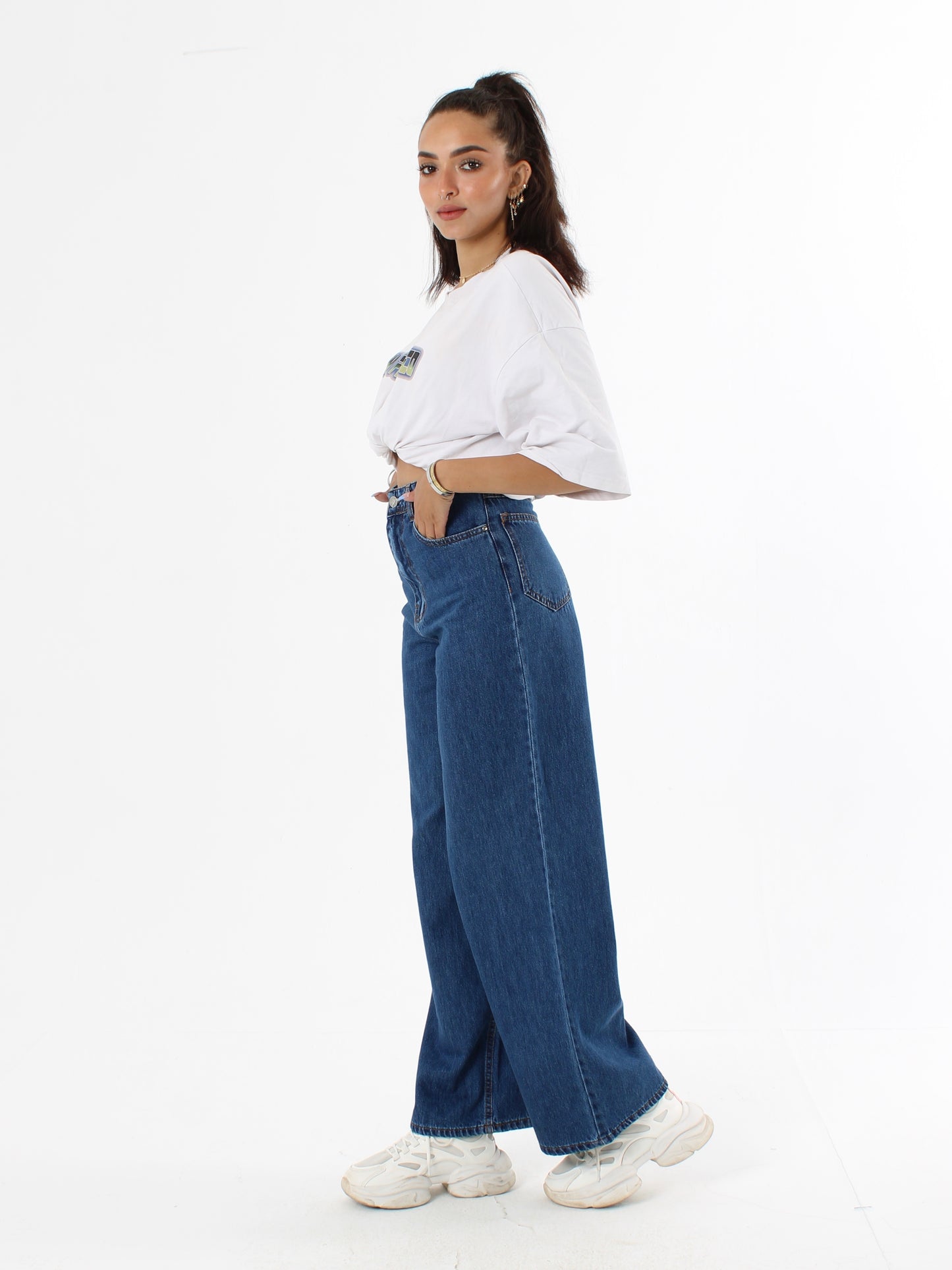 Dark Blue Masha Wide Leg Jeans