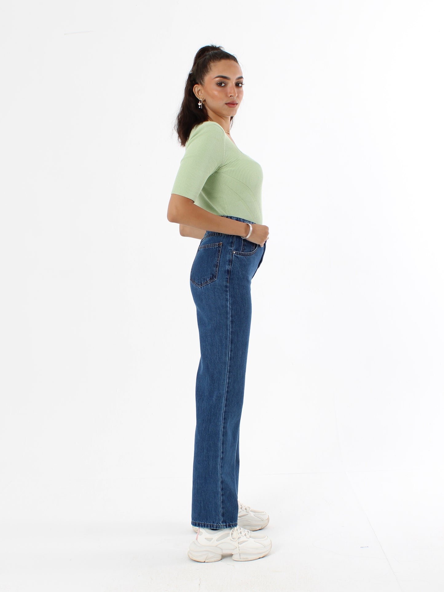 Dark Blue Anna Straight Leg Full Length Jeans