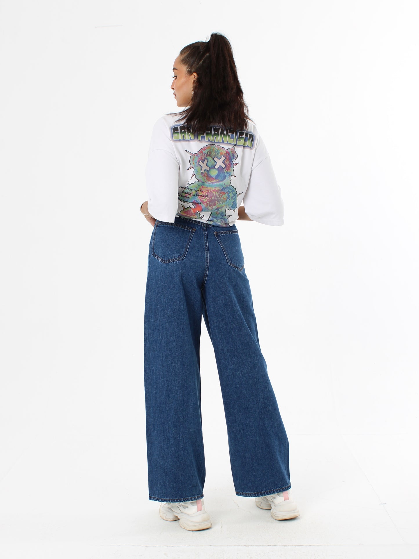 Dark Blue Masha Wide Leg Jeans