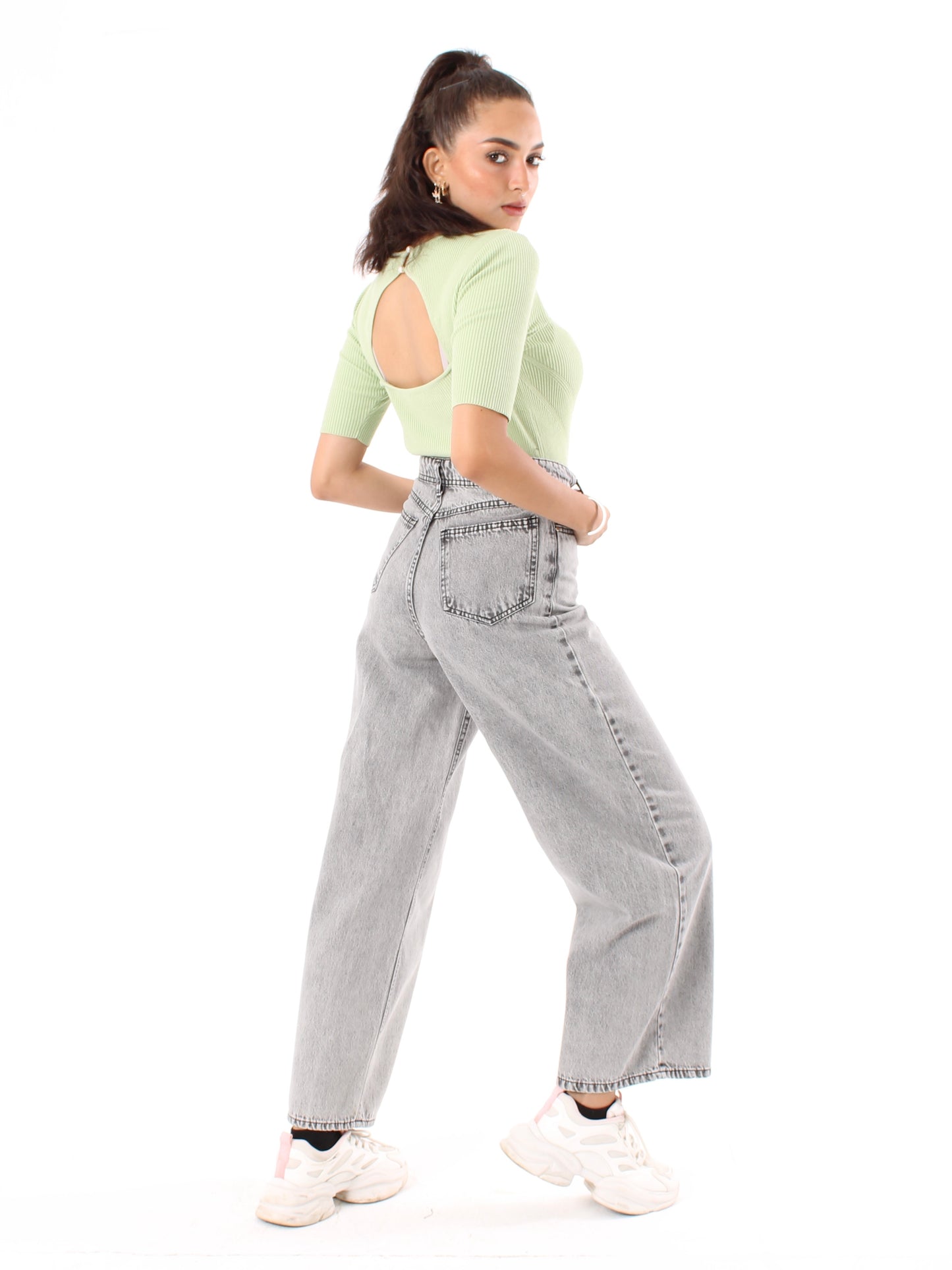 Light Grey Masha Wide Leg Jeans