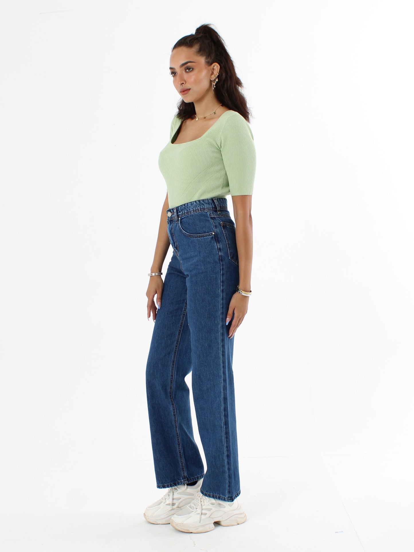 Dark Blue Anna Straight Leg Full Length Jeans