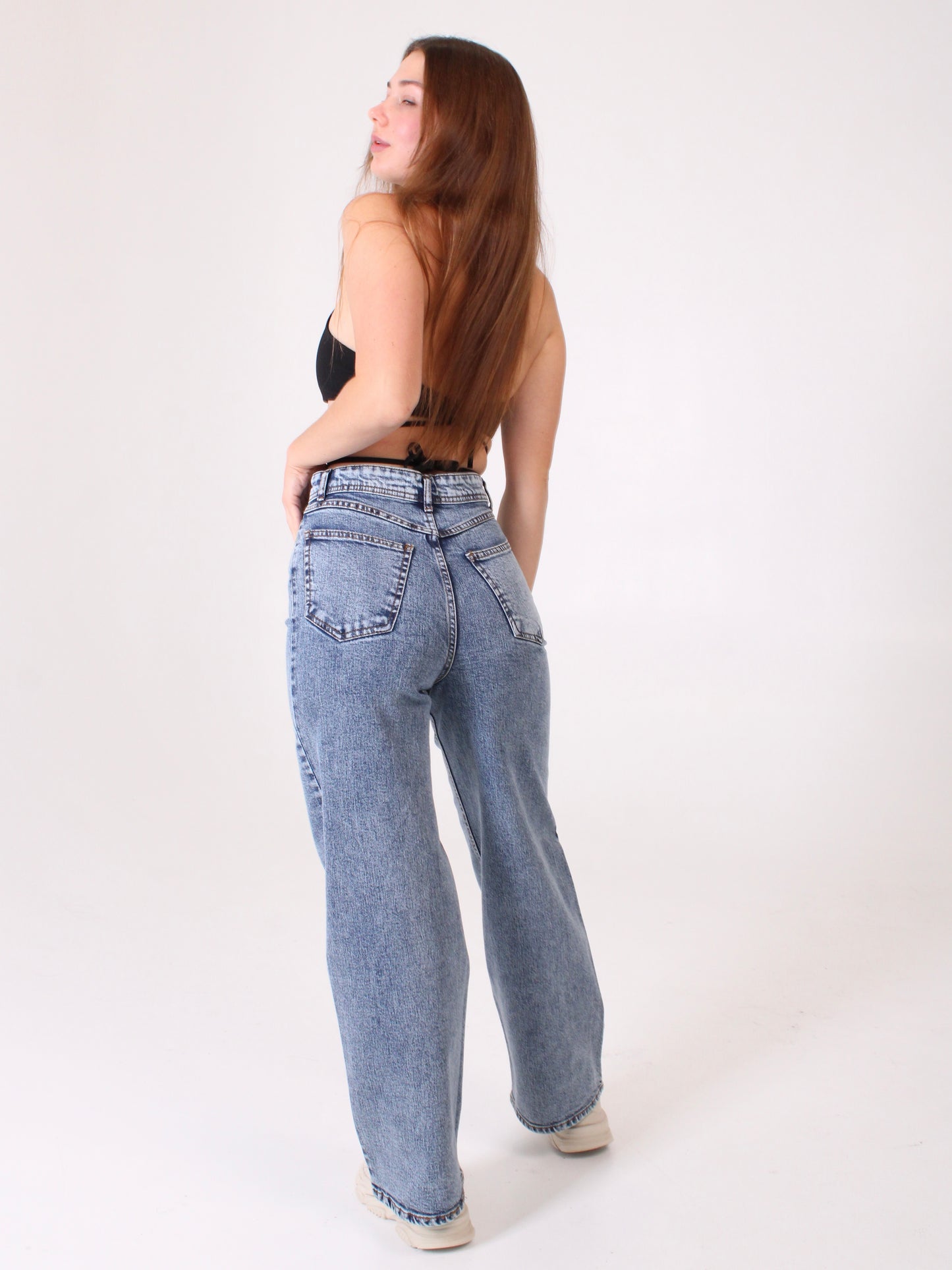 Mid Blue Masha 90’s Wide Leg Jeans