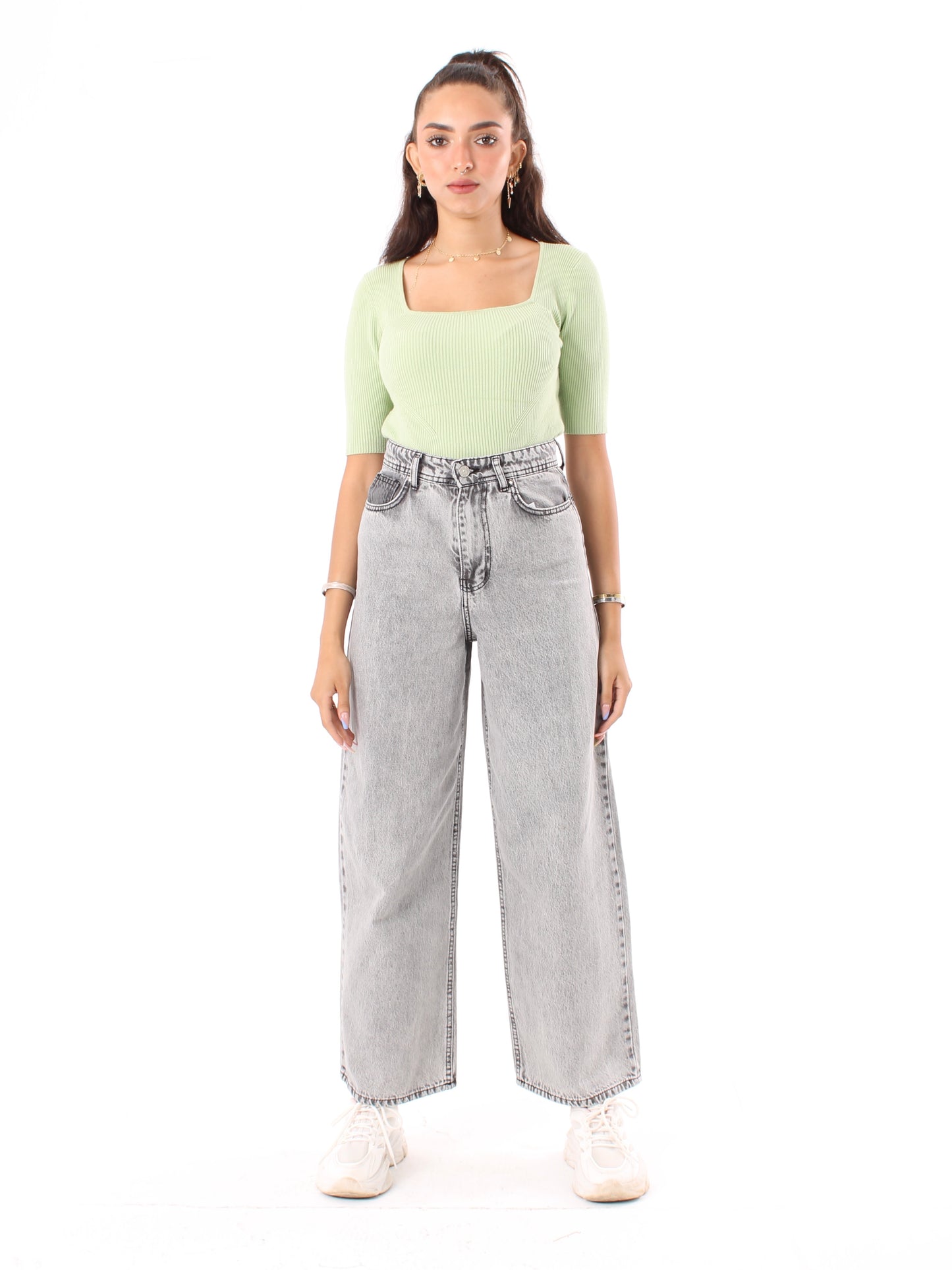 Light Grey Masha Wide Leg Jeans