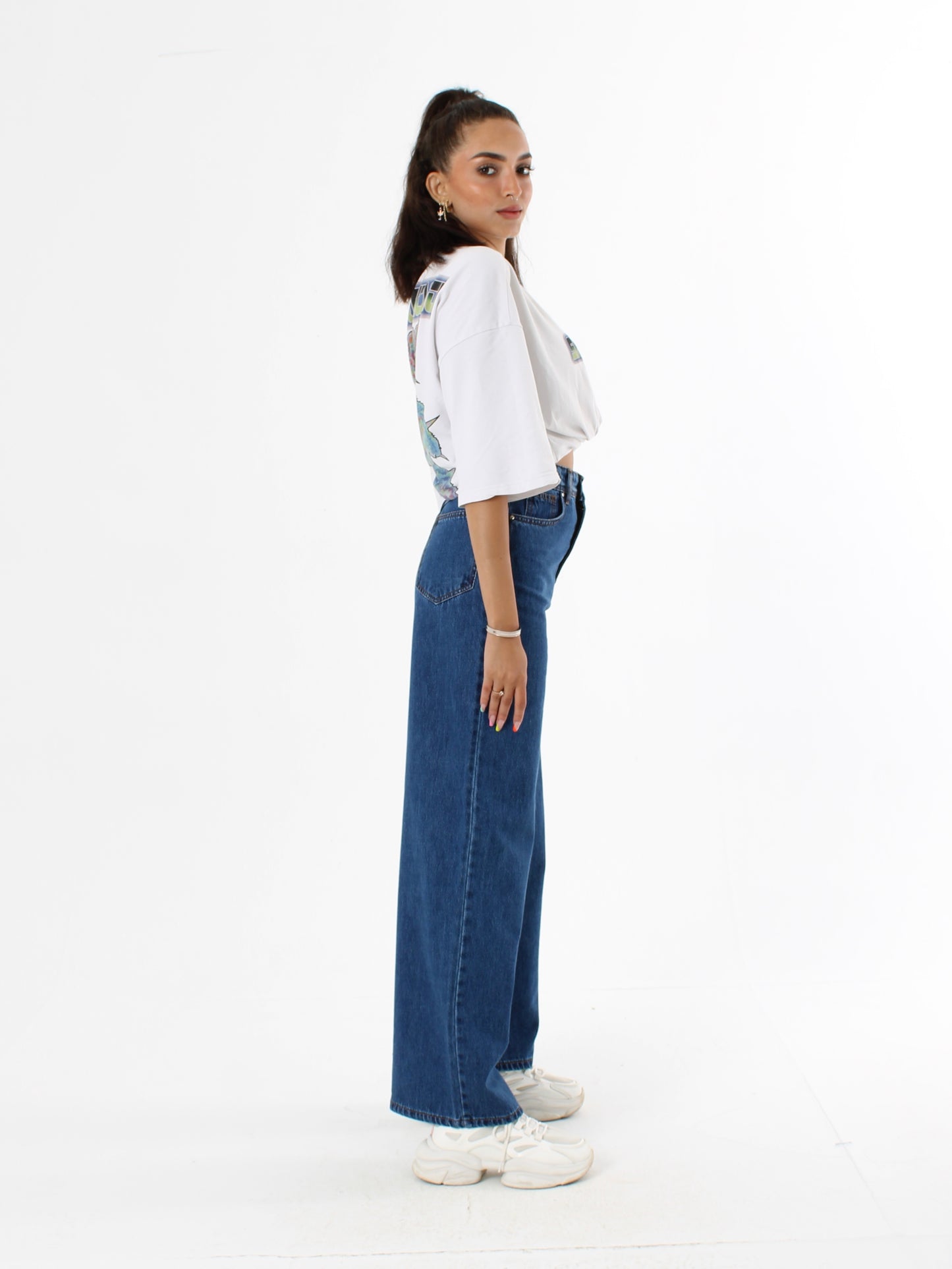 Dark Blue Masha Wide Leg Jeans