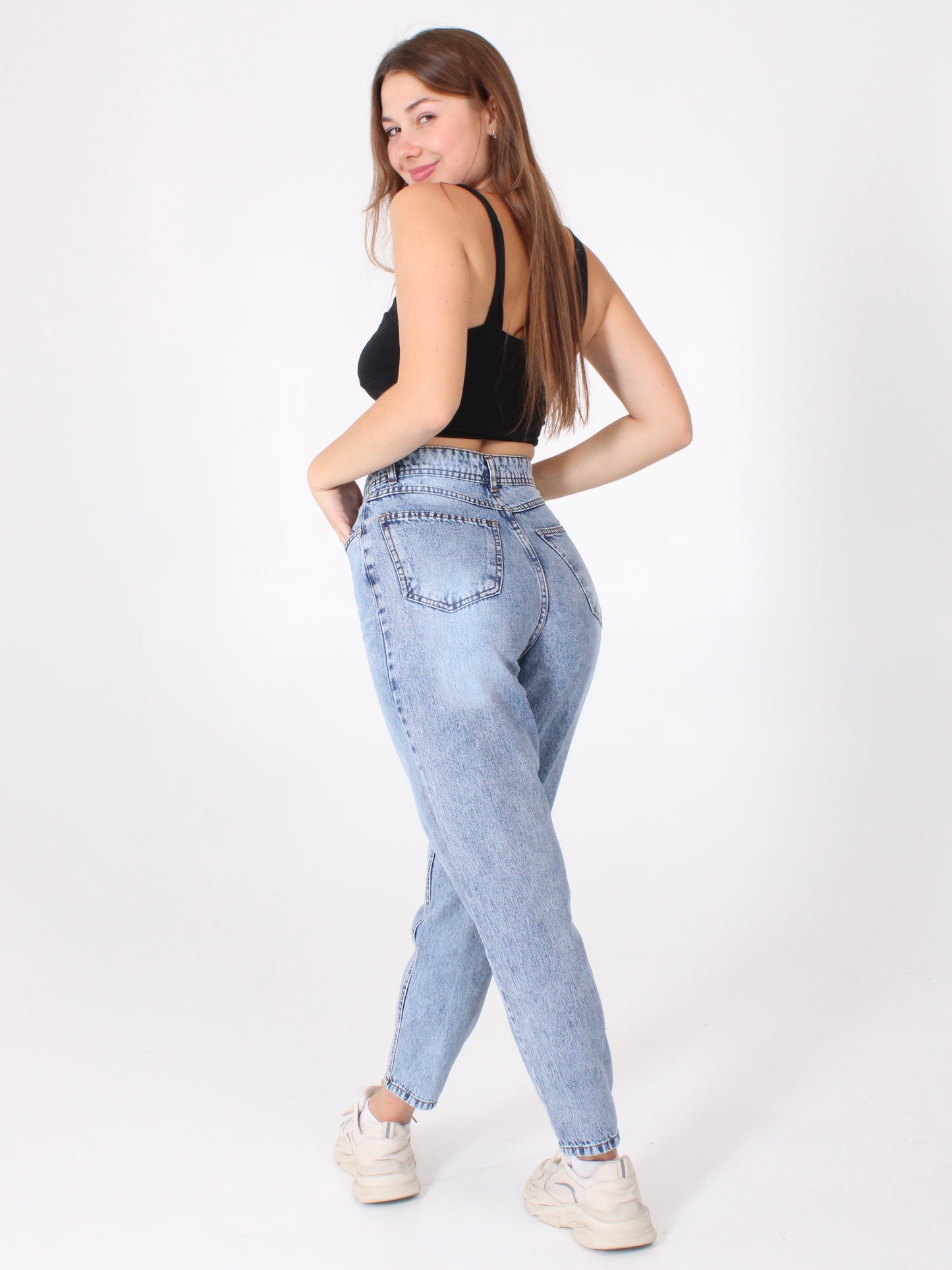 Mid Blue Polina Mom Jeans