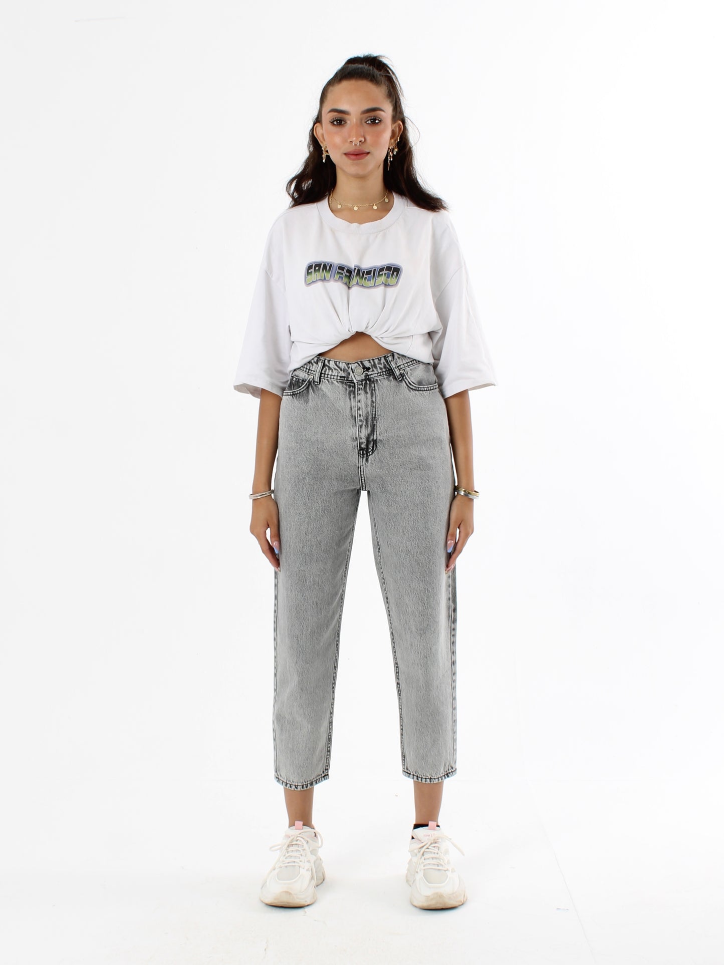 Light Grey Polina Mom Jeans