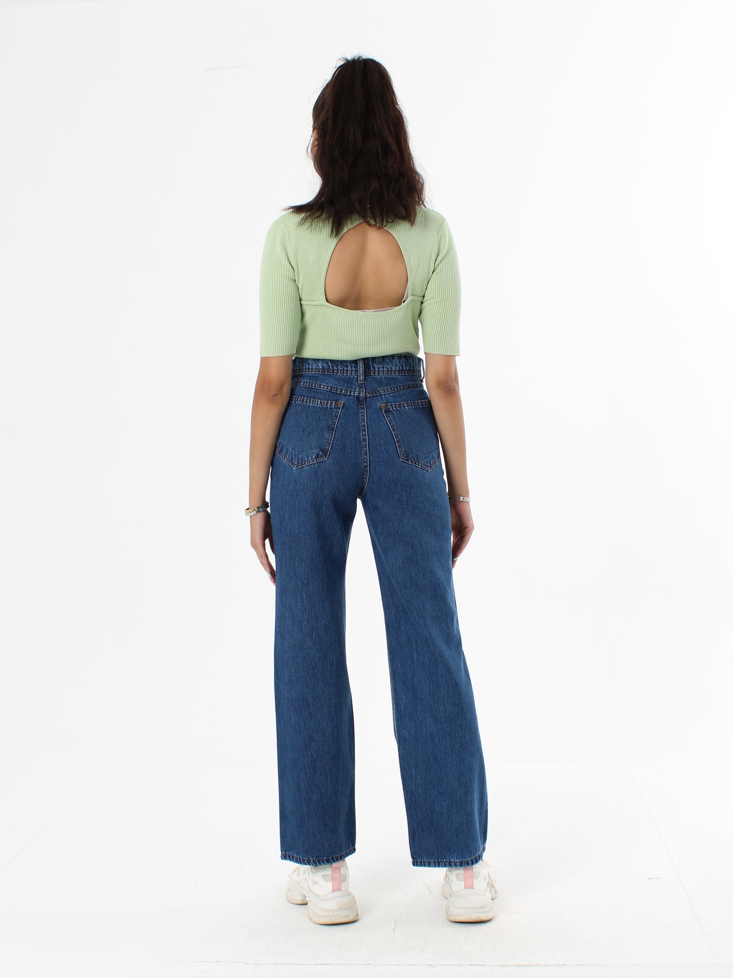 Dark Blue Anna Straight Leg Full Length Jeans
