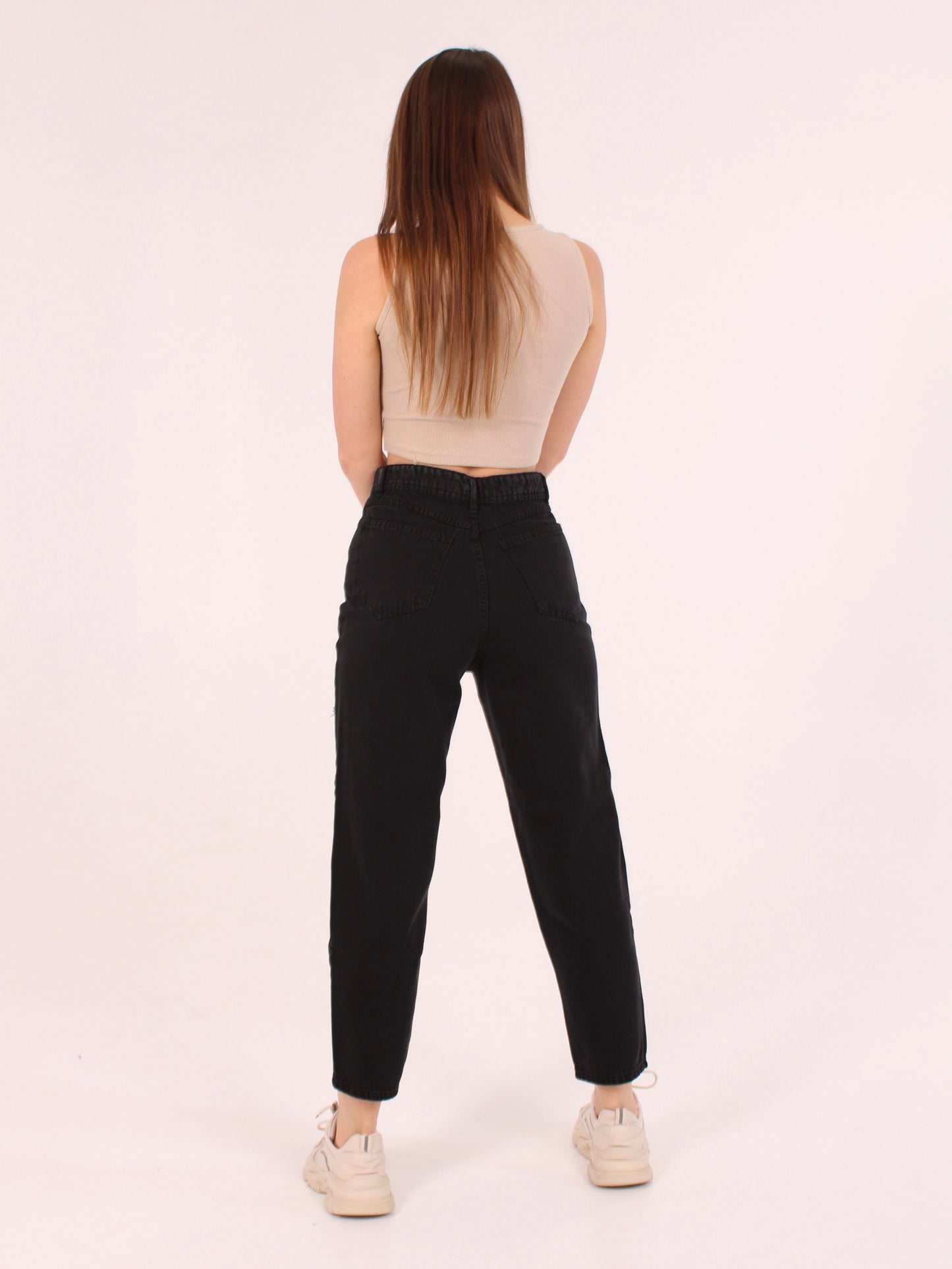 Washed Black Ripped Polina Mom Jeans