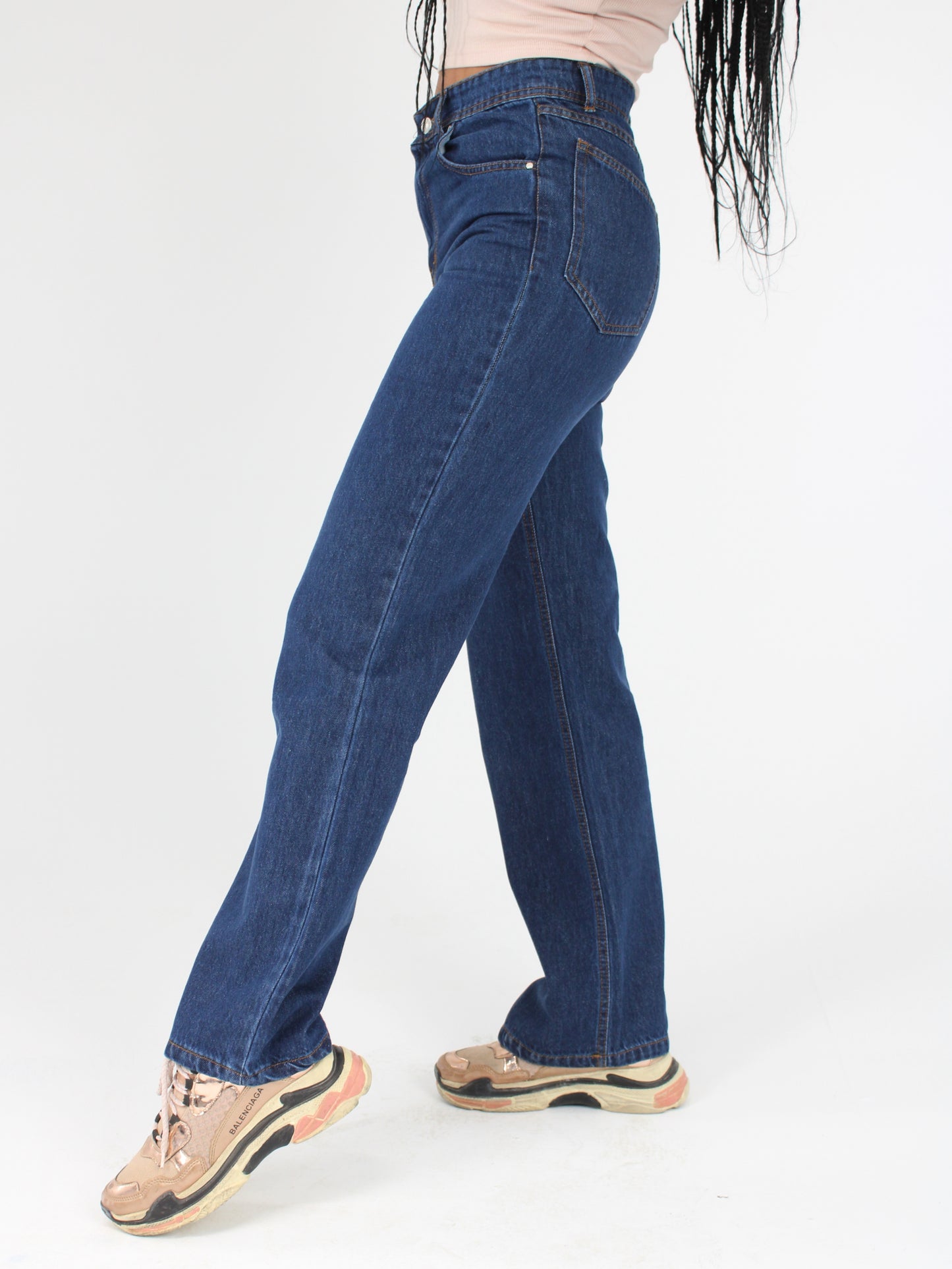 Dark Blue Anna Straight Leg Full Length Jeans