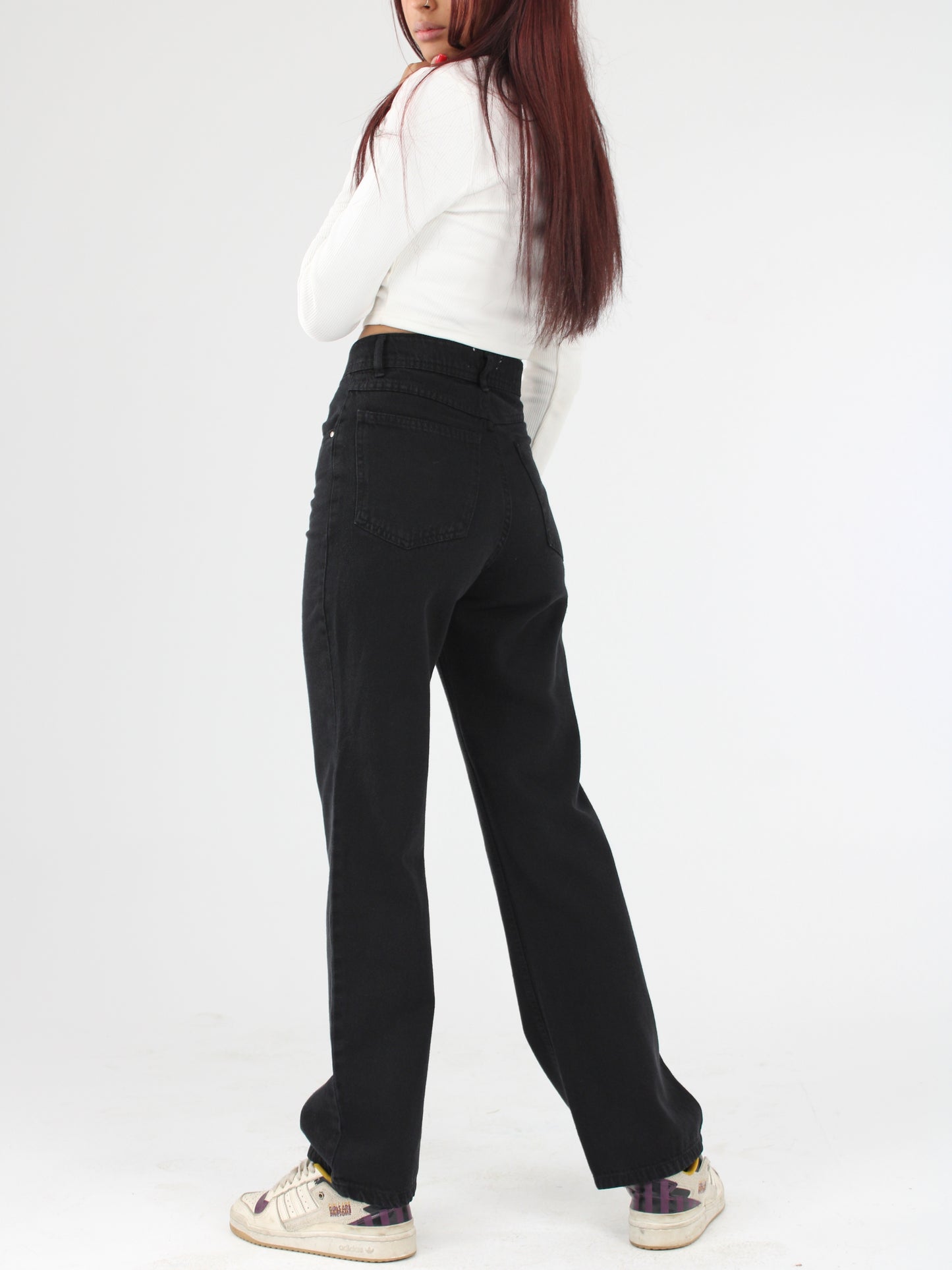 Black Anna Straight Leg Full Length Jeans